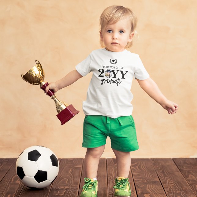 Custom Modern Proud Son of the Graduate Baby T-Shirt (Creator Uploaded)