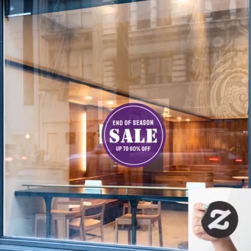 Custom Modern Purple Business Store Sale Window Cling