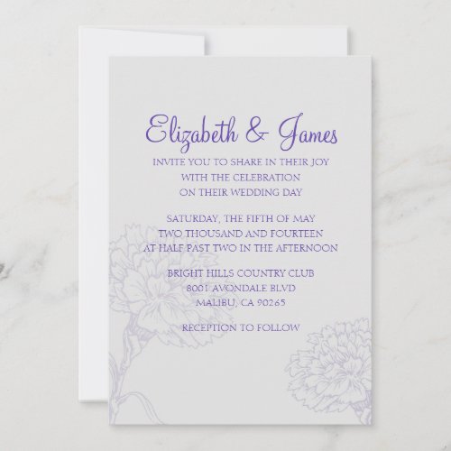 Custom Modern Purple Wedding Invitations