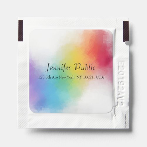 Custom Modern Rainbow Colors Abstract Template Hand Sanitizer Packet