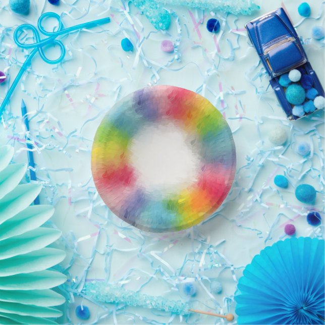 Custom Modern Rainbow Colors Trendy Template Paper Bowls (Party)