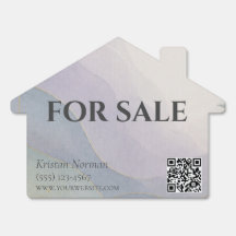 Custom Modern Real Estate For Sale Sign with QR
