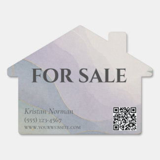 Custom Modern Real Estate For Sale Sign with QR
