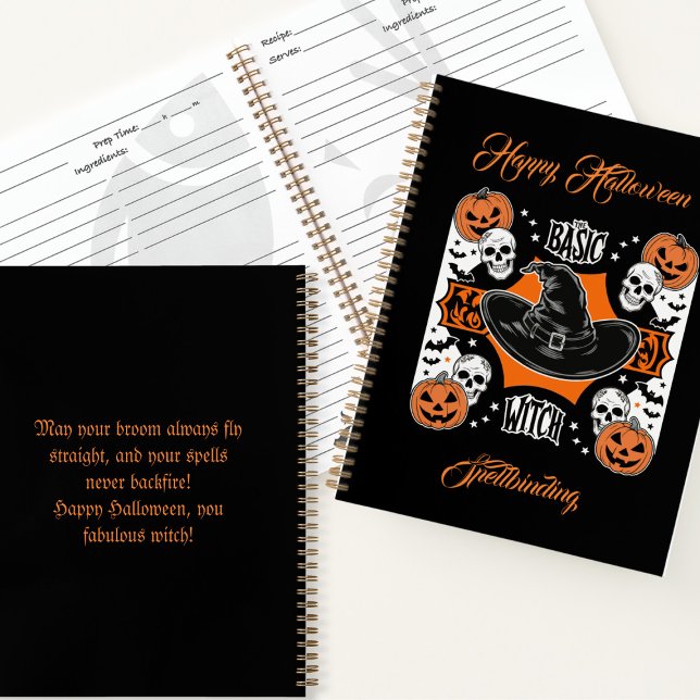 Custom Modern Recipe Book Cute Witch Hat Halloween (Creator Uploaded)