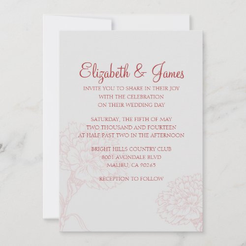 Custom Modern Red and White Wedding Invitations