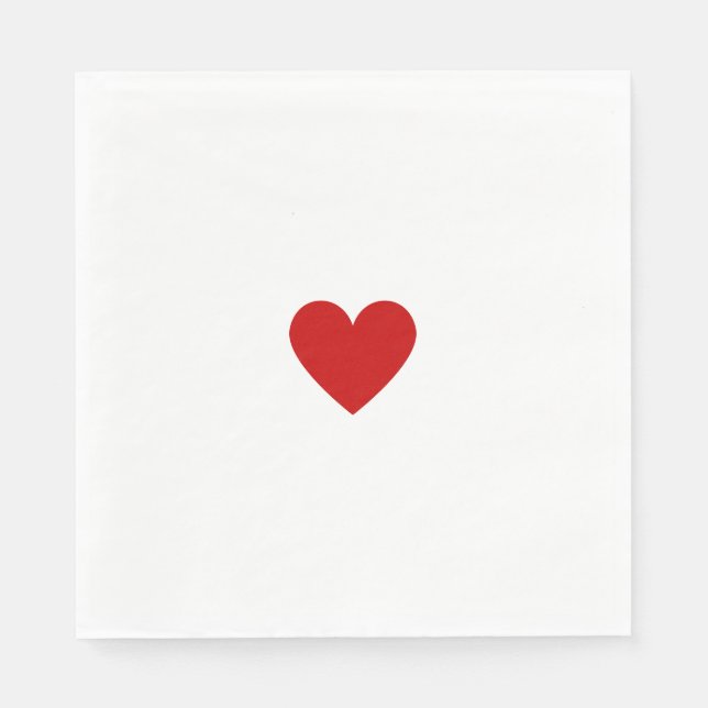 Custom Modern Red Heart Napkins (Front)