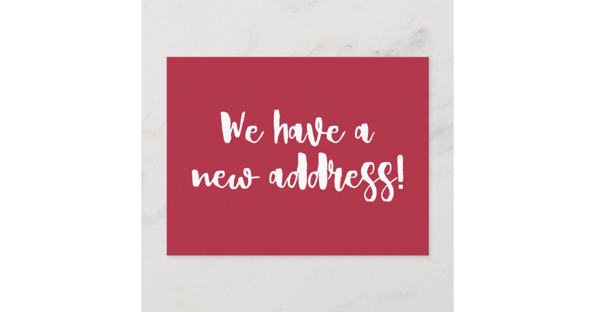 Red Moving Advertisement Custom Modern Red Stylish Moving Announcement Postcard | Zazzle