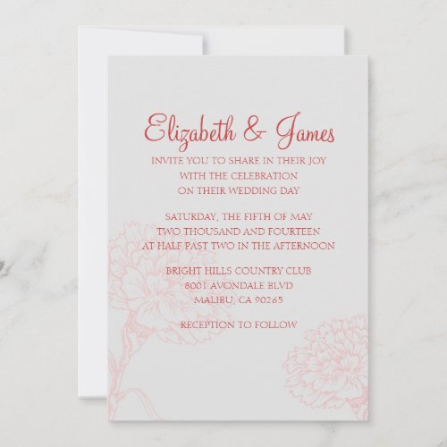 Custom Modern Red Wedding Invitations