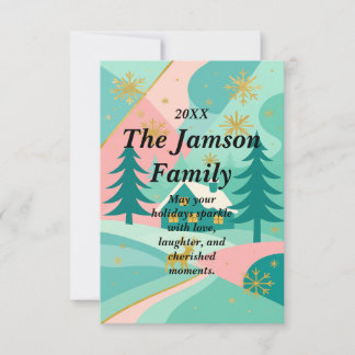Custom Modern Retro Holiday Card – Colorful