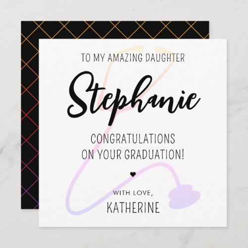 Custom Modern RN Nurse Doctor Medical Graduation Card