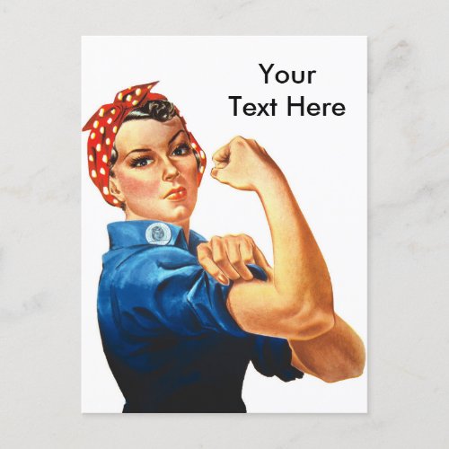 Custom Modern Rosie the Riveter Postcard