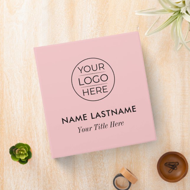 Custom Modern Round Business Logo 3 Ring Binder (In Situ)