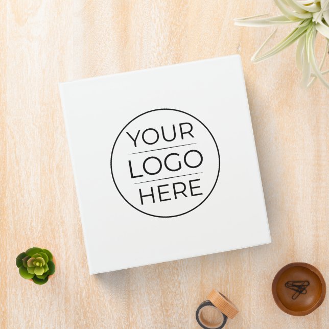 Custom Modern Round Business Logo 3 Ring Binder (In Situ)