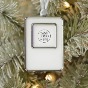 Custom Modern Round Business Logo Christmas Ornament