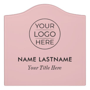 Custom Modern Round Business Logo Door Sign
