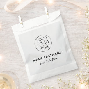 Custom Modern Round Business Logo Favor Bag
