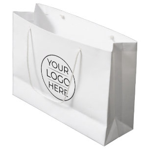 Custom Modern Round Business Logo Large Gift Bag