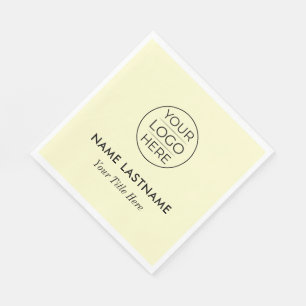 Custom Modern Round Business Logo Napkins