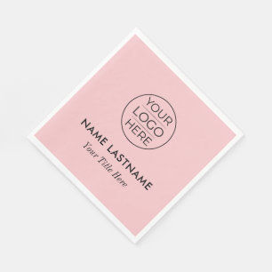 Custom Modern Round Business Logo Napkins