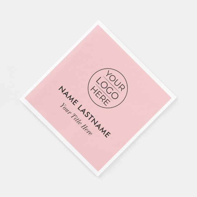 Custom Modern Round Business Logo Napkins (Corner)