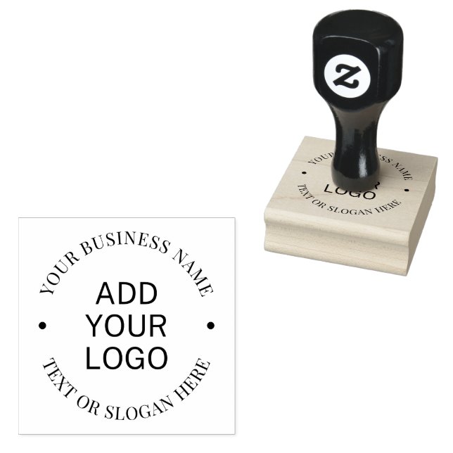 Custom Modern Round Business Logo Promotional Rubber Stamp (Stamped)