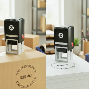 Custom Modern Round Business Logo & Text Seal Self-inking Stamp