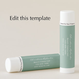 Custom Modern Sage Business Promotional Gift Lip Balm