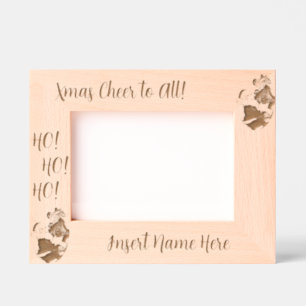 Custom Modern Santa and Christmas Tree Engraved Frames