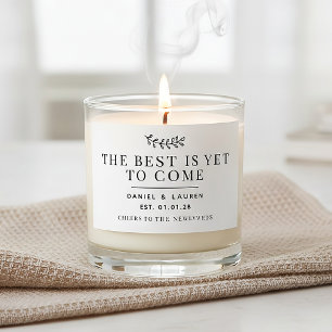Custom Modern Script Candle Gift for Newlyweds