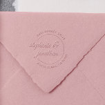 Custom Modern Script Circular Return Address Embosser<br><div class="desc">Custom Modern Script Circular Return Address Embosser. Add a touch of personalized elegance to your stationery with this beautiful paper embosser. Perfect as a gift for anyone who loves paper,  typography,  and books. It can be used as a personal seal on envelopes,  paper napkins,  books,  and documents.</div>