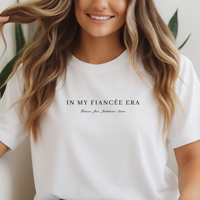 Custom Modern Script Fiancée Engaged Era Tri-Blend Shirt (Creator Uploaded)