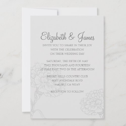 Custom Modern Silver Wedding Invitations