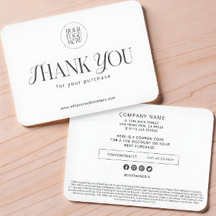 Custom Modern Simple Business Logo Coupon Promo Note Card