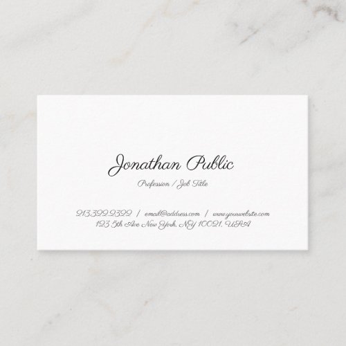 Custom Modern Simple Calligraphy Elegant Template Business Card