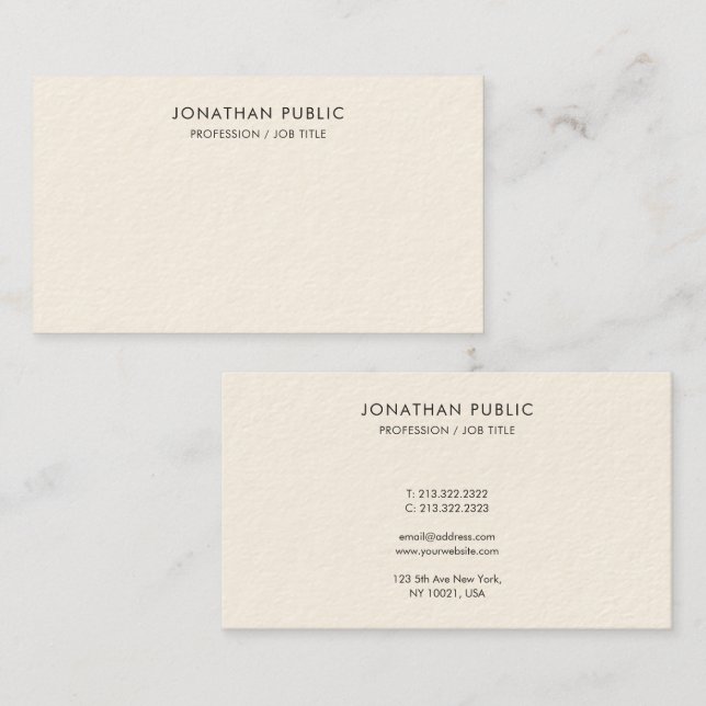 Custom Modern Simple Easy to Make Template Luxury Business Card (Front/Back)