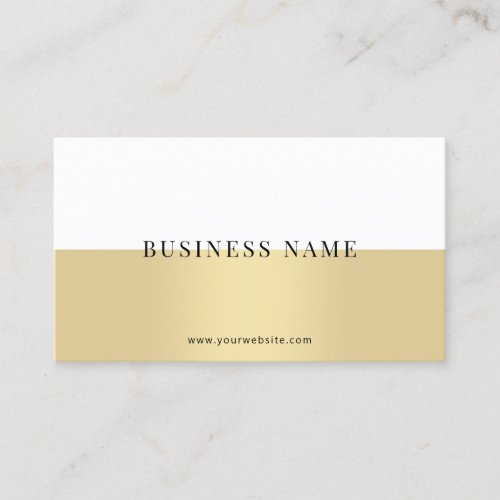 Custom Modern Simple Elegant Gold White Corporate Business Card