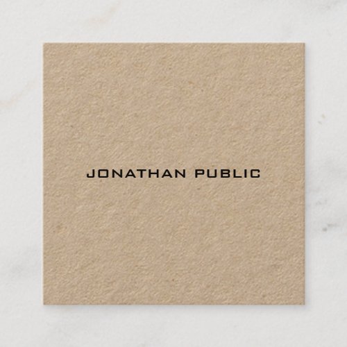 Custom Modern Simple Personalized Template Luxury Square Business Card