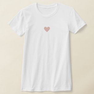 Custom Modern Simple Pink Heart T-Shirt