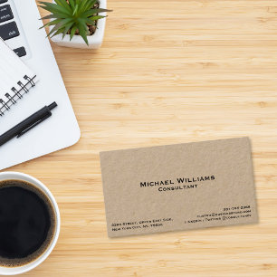 Custom Modern Simple Professional Minimalist Kraft Business Card