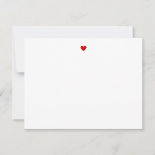 Custom Modern Simple Red Heart Note Card