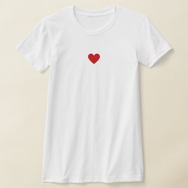 Custom Modern Simple Red Heart T-Shirt (Laydown)