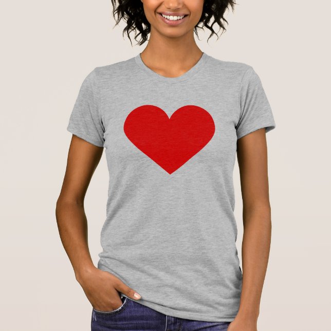 Custom Modern Simple Red Heart T-Shirt (Front)