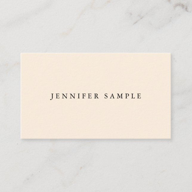 Custom Modern Simple Template Elegant Cream Color Business Card (Front)