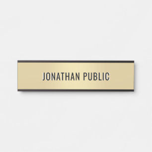 Custom Modern Simple Template Elegant Gold Home Door Sign