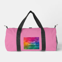 Custom Modern Simple Template Image Photo Pink Duffle Bag