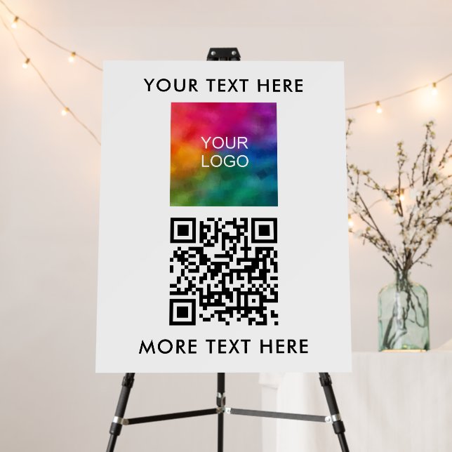 Custom Modern Simple Template Logo QR Code Foam Board (In Situ (Stand))