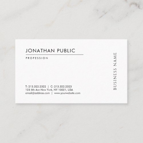 Custom Modern Simple Template Professional Elegant Business Card