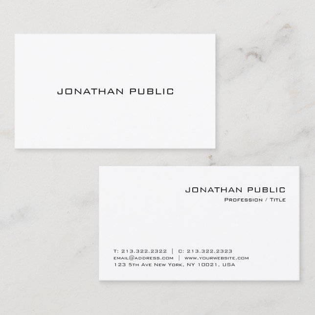 Custom Modern Simple Template Semi-Gloss Cute Business Card (Front/Back)