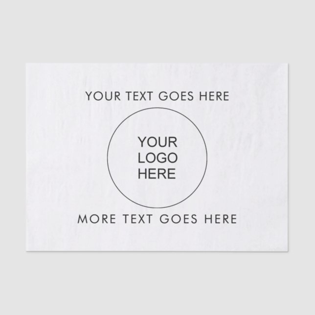 Custom Modern Simple Template Your Logo Here Tissue Paper (Front)