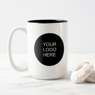 Custom Modern Simple Upload Your Company Logo Two-Tone Coffee Mug